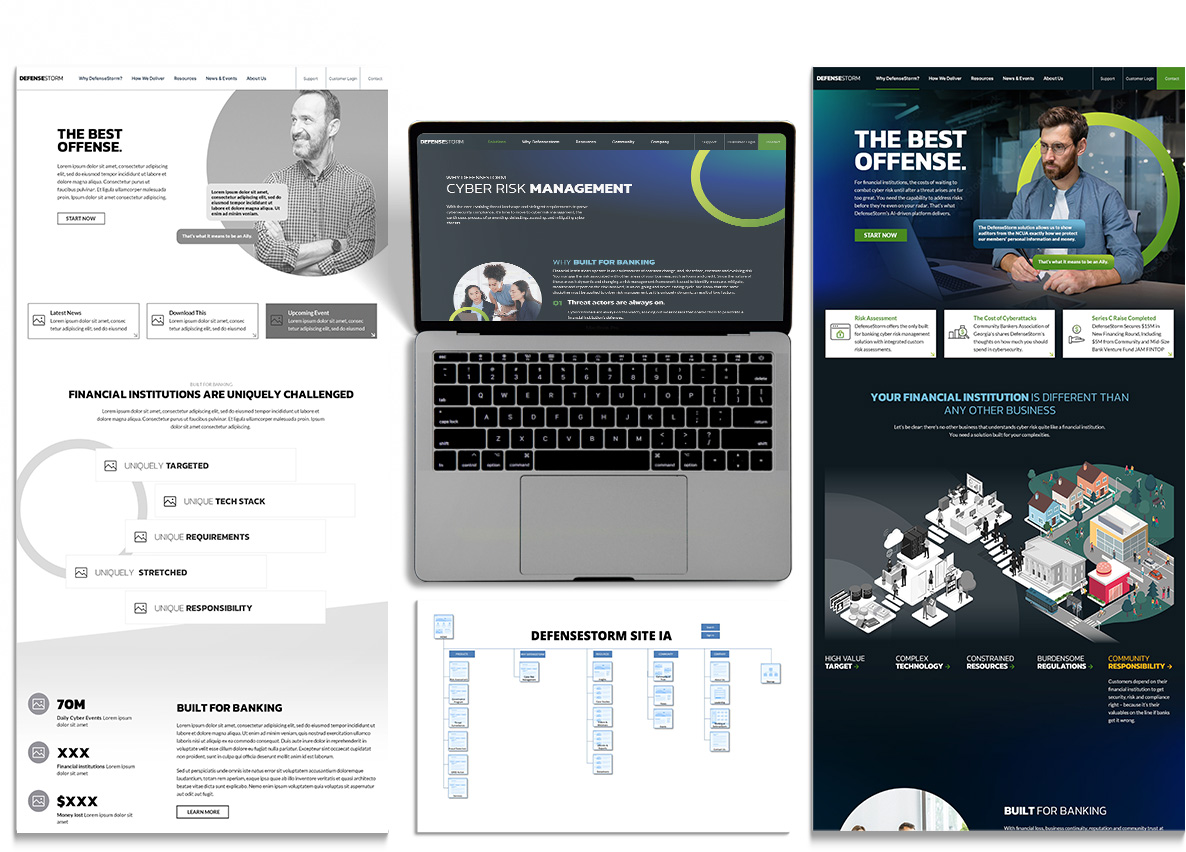 Example of website redesign and process for defensestorm.com